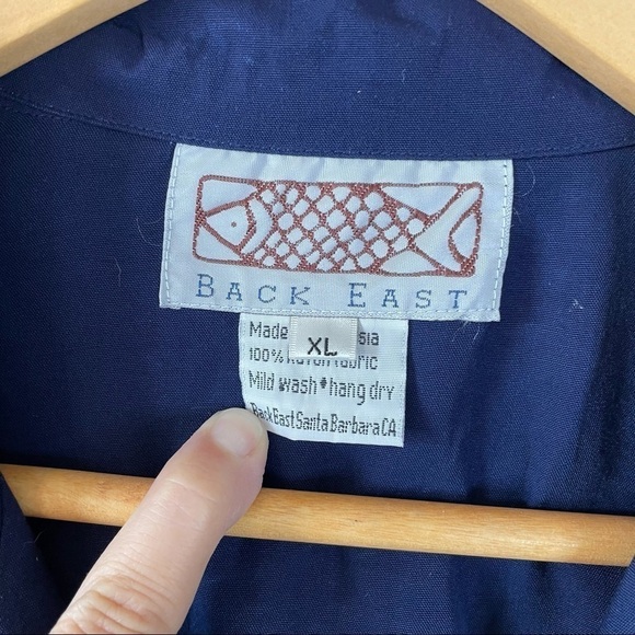 Vintage Rayon Navy Blue Island Back East Island Button Front Shirt Size XL - Picture 4 of 6